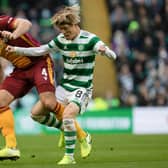 Kyogo Furuhashi has opened the scoring in both league meetings against Motherwell this season. (Photo by Craig Williamson / SNS Group)