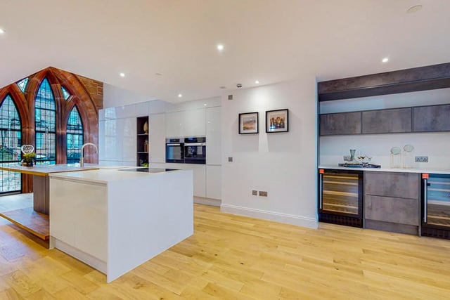 The generous kitchen space.