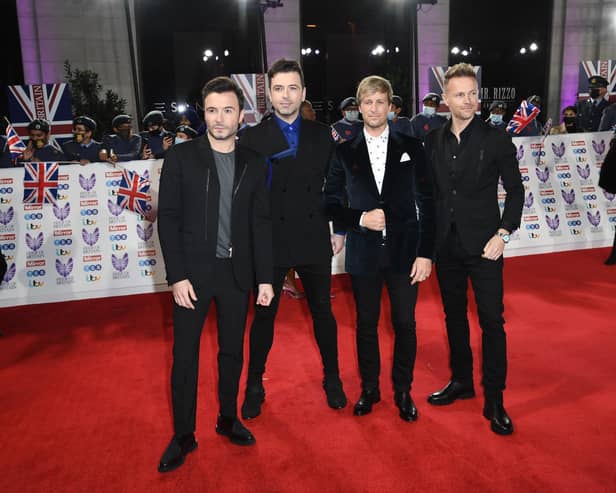 Westlife (L-R) Shane Filan, Mark Feehily, Nicky Bryne and Kian Egan. Photo by Gareth Cattermole/Getty Images