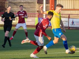 Cumbernauld Colts battled hard but were well beaten at Kelty (pic: Kayem Photography)