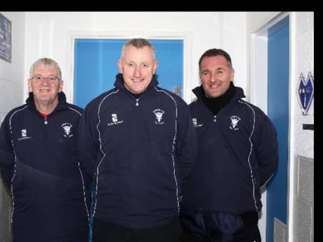 Colin Slater, centre, has quit along with backroom men Craig Martin (left) and Cameron McNeish