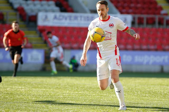 Ally Love on the ball for Clyde against East Fife (Photo: Craig Black Photography)