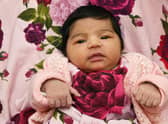 02-01-2023. Picture Michael Gillen. CUMBERNAULD. 27 Mosswater Wynd. New Year's Day baby daughter for the Rauf family born at Forth Valley Royal Hospital, FVRH. Mum, Sabah Rauf 29 and dad, Waqar Rauf 30 along with big brother, Zidan Rauf 5 and big sister, Laiba Rauf 3 welcome home the third child for the family. As yet unnamed Baby Rauf was born at 3.14am on New Year's Day. Weighing 7lbs 12oz. Her due date was December 31. She was the first of six babies to be born at the hospital on New Year's Day. All three of the Rauf children have been born at FVRH.