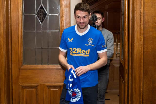 Aaron Ramsey won't make his Rangers debut against Celtic on Wednesday night.  (Photo by Ross MacDonald / SNS Group)