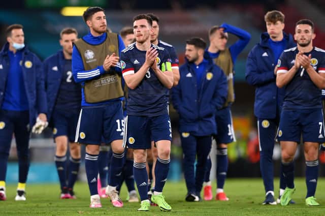 Scotland's players applauds the fans following to Croatia. (Photo by Stu Forster/Getty Images)