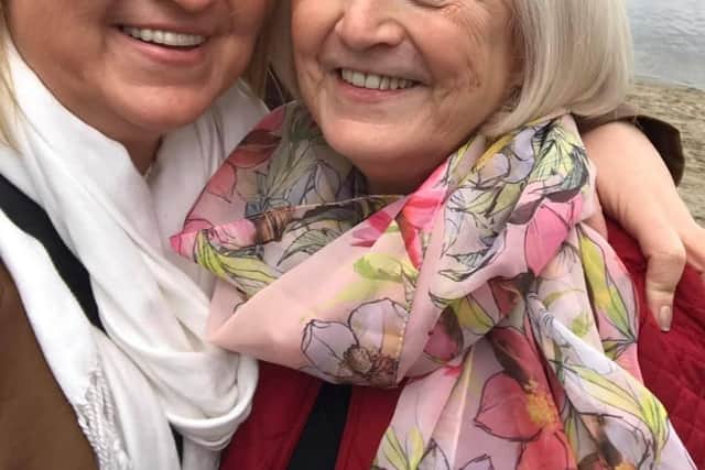 Cancer survivor Andrena Bain with her mum Anne Green