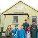 Stonehouse Scouts & Guide member outside the Lawrie Street Hall