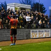 Richard Foster exchanges words with the Partick Thistle fans during a 3-1 defeat to Ayr United at Somerset Park on April 29. (Photo by Rob Casey / SNS Group)