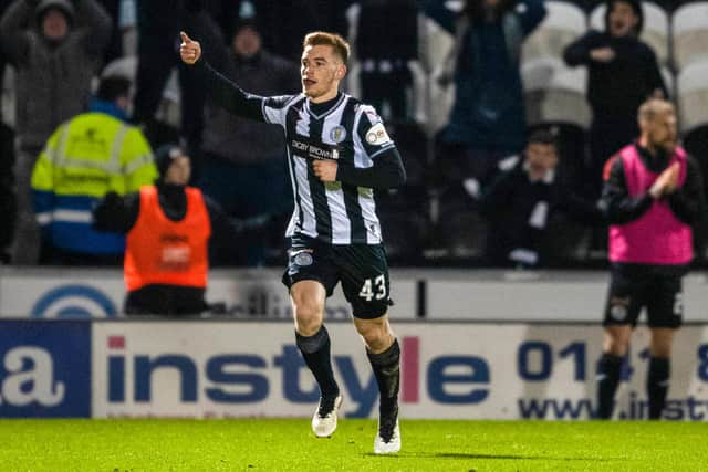 Connor Ronan celebrates after scoring the winner for St Mirren against Aberdeen. (Photo by Craig Foy / SNS Group)