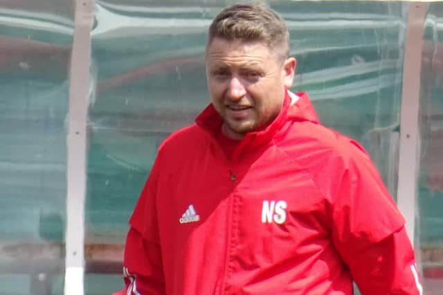 'Gow boss Neil Schoneville watched his team concede a last minute equaliser