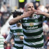 Celtic's Aaron Mooy opened the scoring against Hearts at Tynecastle.