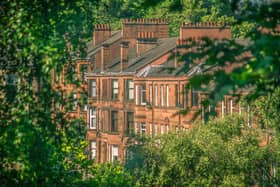 A view of tenement housing in Glasgow 