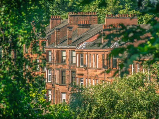 A view of tenement housing in Glasgow 