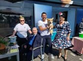 97-year-old WW2 Royal Navy veteran, Edwin Dale joined the "Anyone for Tea" tour to celebrate the Queen's Platinum Jubilee