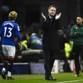 Rangers manager Michael Beale applauds at full time after the 2-2 draw with PSV. (Photo by Rob Casey / SNS Group)
