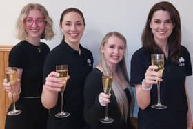 Cheers to the ladies (l-r) Lorna McNay, Melissa Reilly, Vikki McIntyre and Claire Foster.