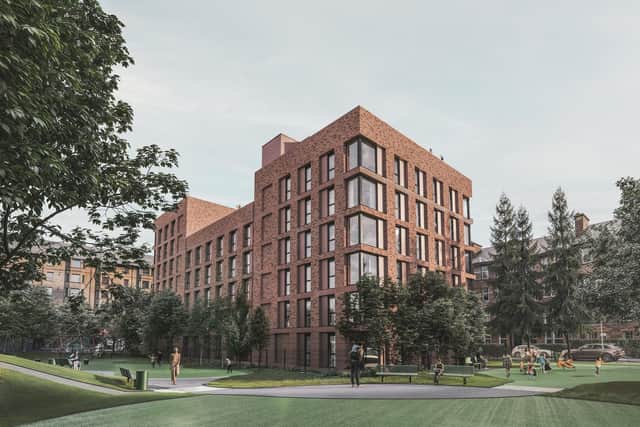 An image of the 134-studio student development on Queen Margaret Drive, Glasgow, that is targeted for completion in June 2027.