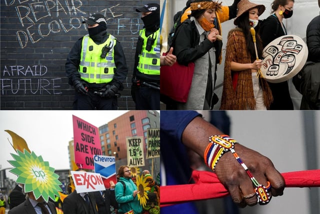 Protests have been taking parts in protests on the final day of COP26