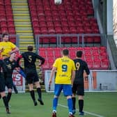 Cumbernauld Colts try to find a way through against Caledonian Braves (pic: Erin Wilson)