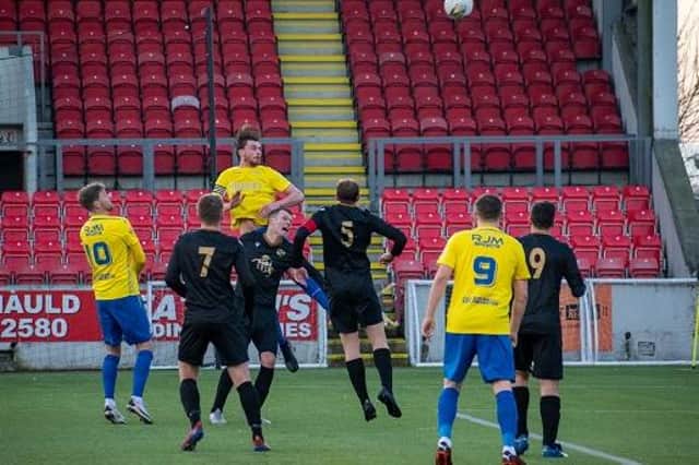Cumbernauld Colts try to find a way through against Caledonian Braves (pic: Erin Wilson)