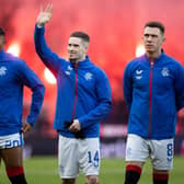 Rangers duo Ryan Kent and Malik Tillman enjoy a nutmeg. (Photo by Craig Williamson / SNS Group)