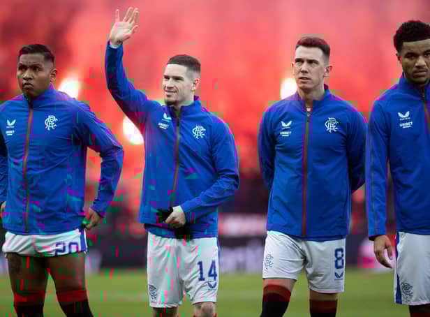 Rangers duo Ryan Kent and Malik Tillman enjoy a nutmeg. (Photo by Craig Williamson / SNS Group)