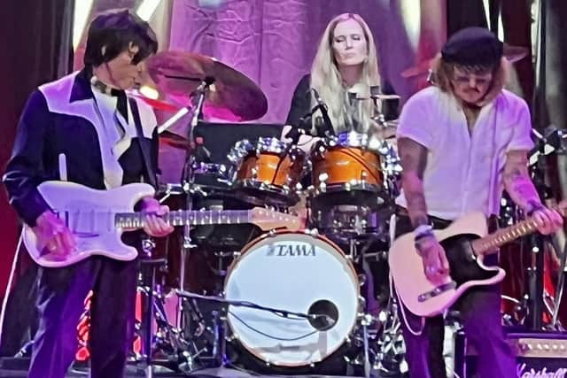 Depp flew straight from Virginia in the US to join his music collaborator Jeff Beck on his European tour.  Photo: @MrsWass25 / SWNS.