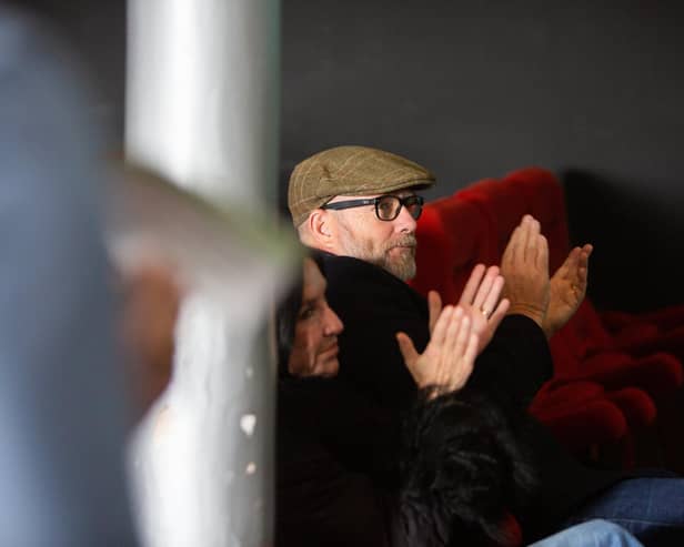 Jason Connery and his wife Fiona during a visit to the Glasgow Media Arts Centre.