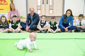 Duke and Duchess of Cambridge during a visit to St. John's Primary School.