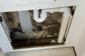 Pictures of mould growth at the Queen Elizabeth University Hospital in Glasgow.