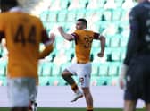 Tony Watt celebrates his dramatic 89th minute equaliser at Easter Road on Saturday (Pic by Ian McFadyen)