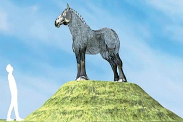 An artist’s impression of the proposed Clydesdale horse sculpture.