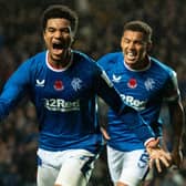 Rangers' Malik Tillman celebrates scoring the only goal of the match in the 1-0 win over Hearts. (Photo by Mark Scates / SNS Group)