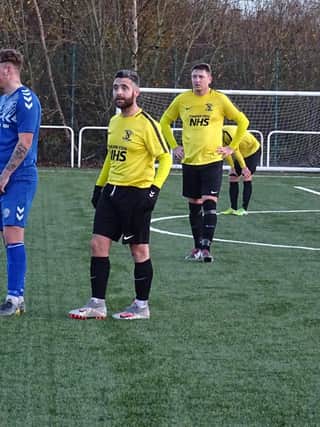 Lesmahagow Juniors boss Neil Schoneville, pictured (1st right) playing for Bellshill last season, has been busy in the transfer market