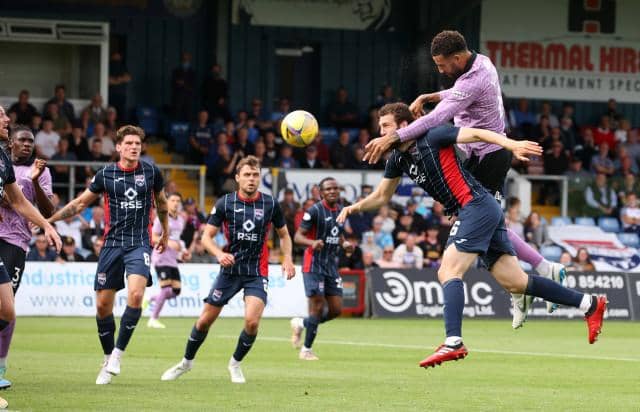 Connor Goldson climbs above Ross County defender Alex Iacovitti to head Rangers 2-0 in front in Dingwall. (Photo by Alan Harvey / SNS Group)