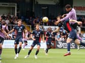 Connor Goldson climbs above Ross County defender Alex Iacovitti to head Rangers 2-0 in front in Dingwall. (Photo by Alan Harvey / SNS Group)