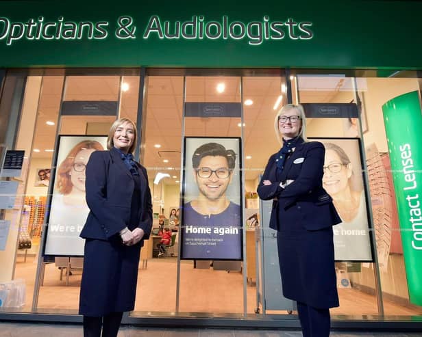 Specsavers Glagsow Fort store director Arlene Stephenson (L) and optometrist director Sarah Freel (R)