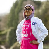 PICTURES COURTESY OF CANCER RESEARCH UK (First use only)

Dr Saadia Karim at the Beatson Institute.

Dr Saadia Karim who is a cancer scientist at the Cancer Research UK Beatson Institute has been chosen to help launch Race for Life at Home.
This April, Cancer Research UK is inviting people to run, jog or walk 5K to raise vital funds for life-saving research.