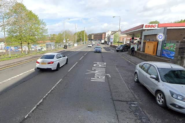 The disturbance occurred on Maryhill Road in Glasgow on Thursday and a man was taken to hospital (Photo: Google Maps).