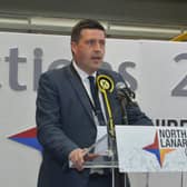 Jamie Hepburn gives his victory speech - photo by Jacqui Bradley