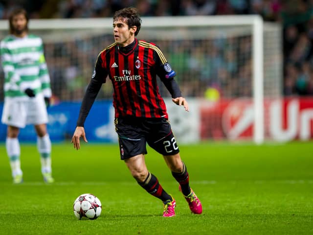 Kaka in action for AC Milan at Celtic Park in 2013.
