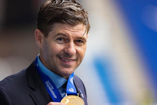 Steven Gerrard won the Scottish Premiership title with Rangers last season. (Photo by Craig Williamson / SNS Group)