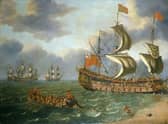 The sinking scene, painted by artist Johan Danckerts
Pic: Royal Museums Greenwich