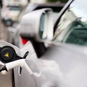 A Volvo car being charged using a Ubitricity lampost EV charging point, London. Picture date: Friday March 5, 2021.