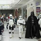 Darth Vader on a shopping trip.