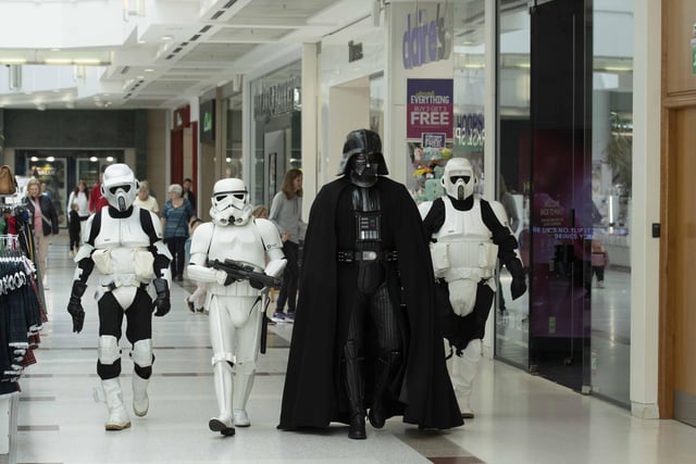 Darth Vader on a shopping trip.