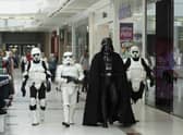 Darth Vader on a shopping trip.