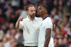 Ivan Toney with England manager Gareth Southgate. (Photo by Richard Pelham/Getty Images)