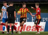Partick Thistle's Ross Docherty (centre) celebrates his late equaliser in the 1-1 draw with Kilmarnock. (Photo by Craig Foy / SNS Group)
