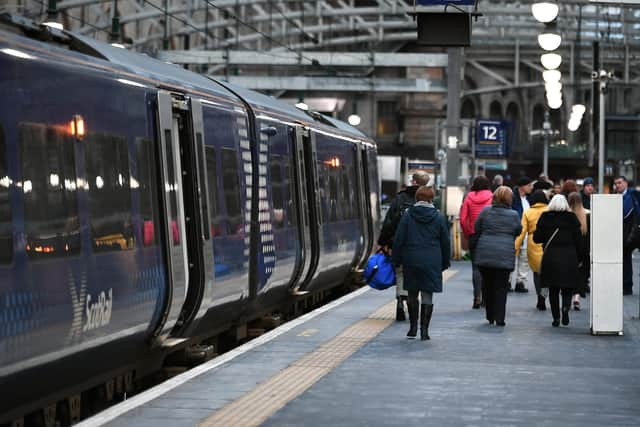 Passengers at Glasgow Central station. Picture: John Devlin